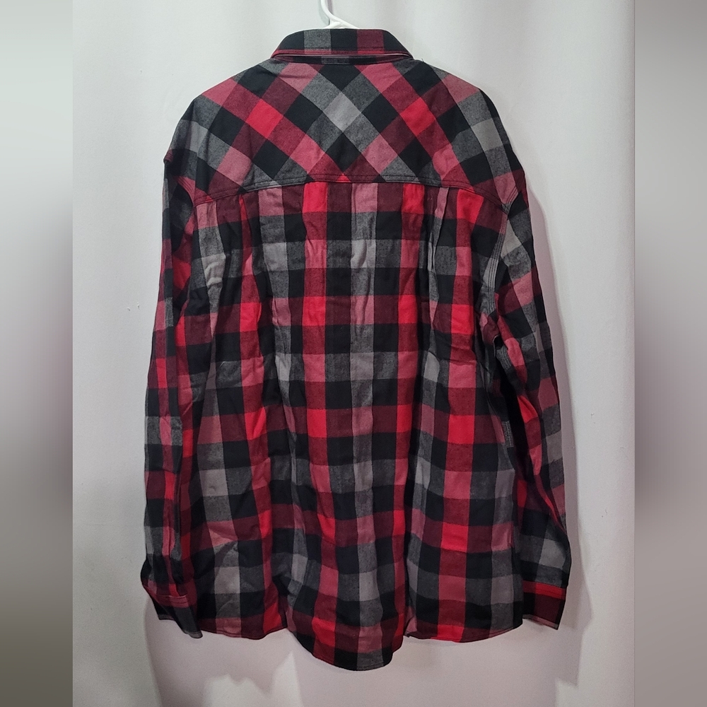 FiveBrother Men's NWT Red Plaid Western Snap Button Flannel Size 2XL Regular - Picture 6 of 8